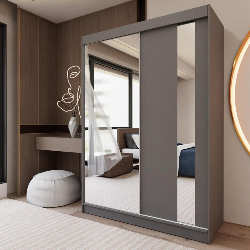 Daneysha 2 Door Sliding Wardrobe, Grey