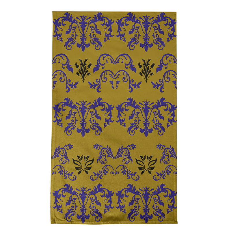 Football Baroque Pattern Tea Towel Kitchen Towel, Purple/Metallic Gold/Black