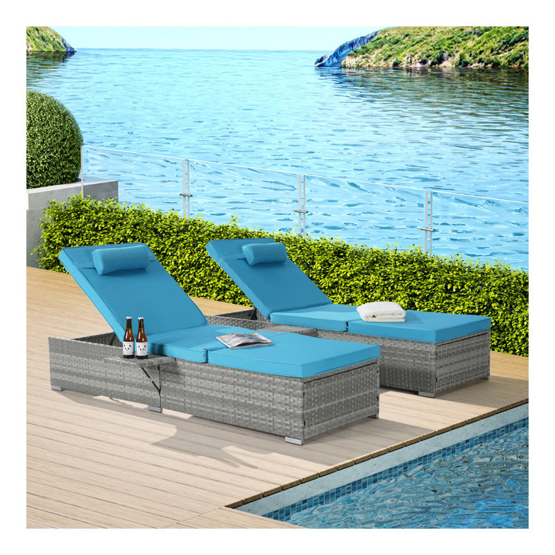 OUTDOOR SOFA PE RATTAN FURNITURE DECK CHAIR RATTAN, Gray
