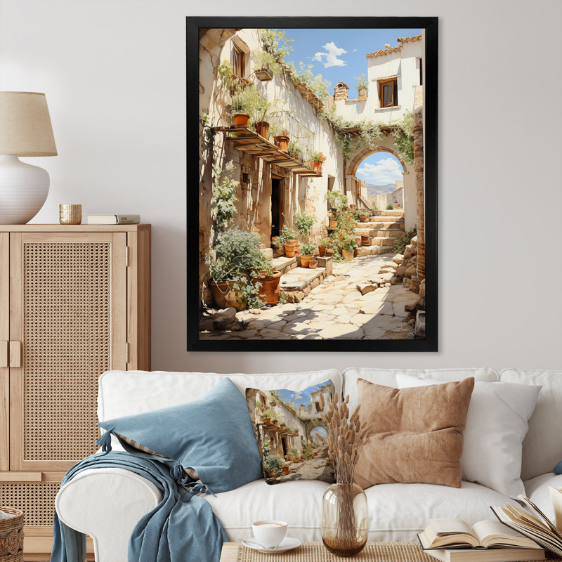Espagne, village andalou I - reproduction, Cadre photo noir, H 32 po x l 16 po x P 1 po