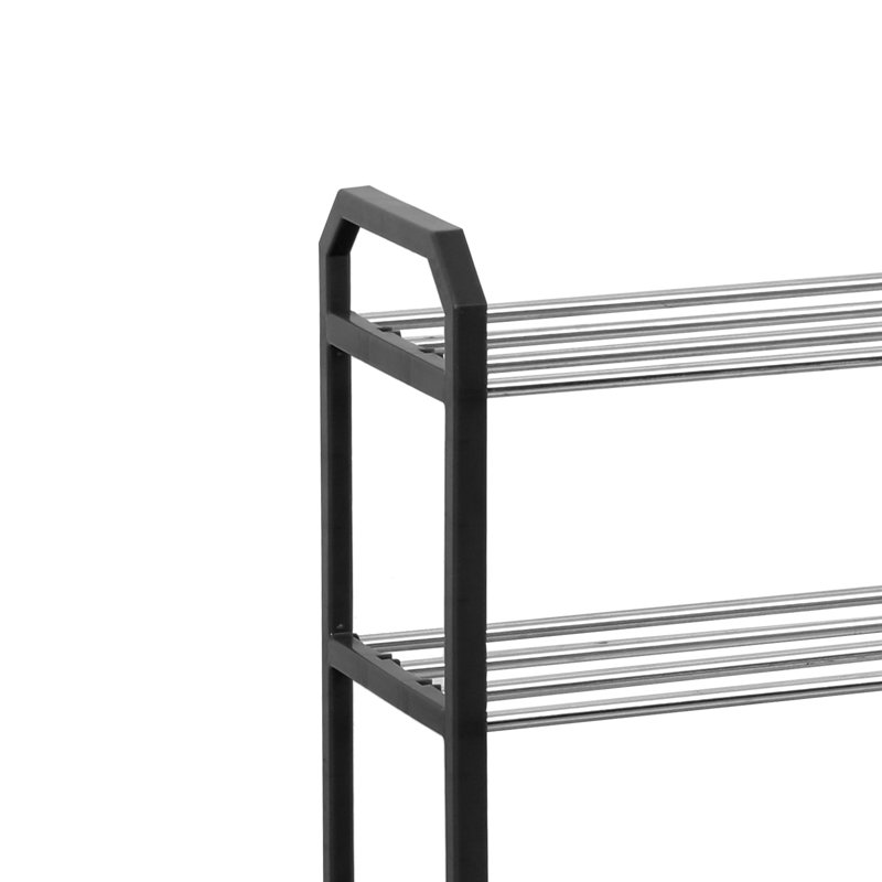 5 Tier Shoe Rack Freestanding Metal Rail Stand 20 Pairs, Black
