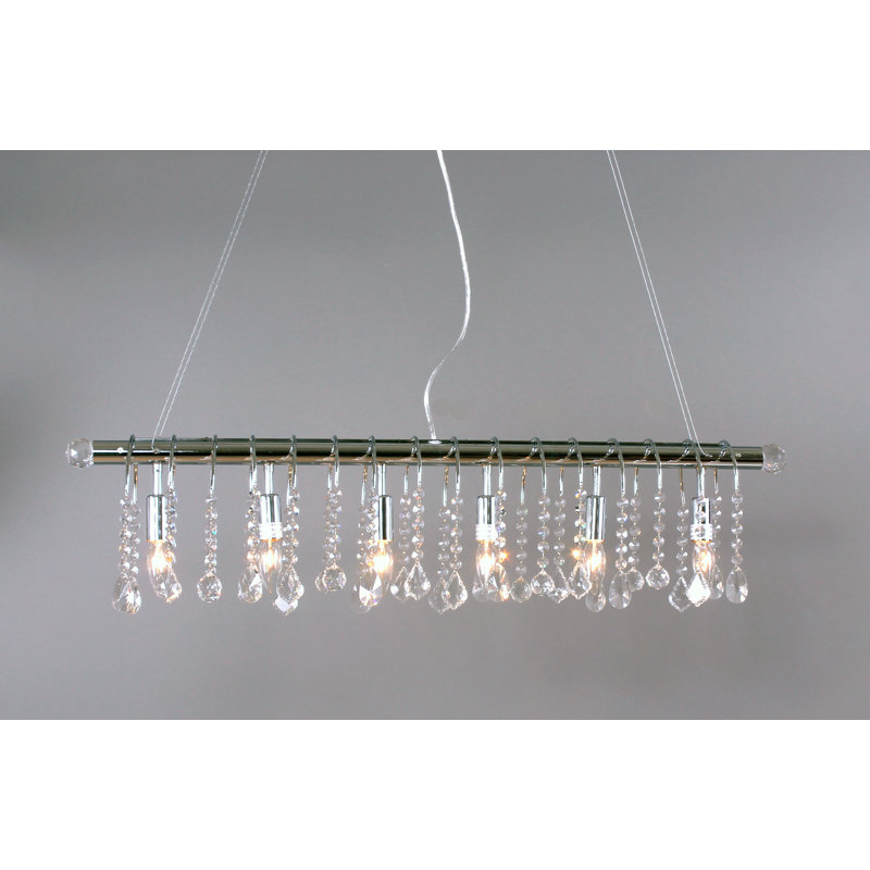 Luminaire suspendu linéaire pour îlot de cuisine 6 lumières