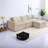 Multifunctional Chenille Sofas, Spacious L-shape With Movable Ottoman For Home