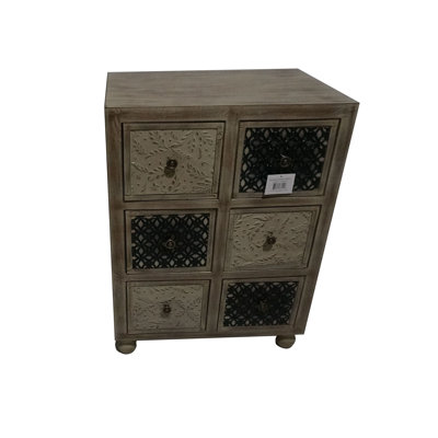Commode décorative 6 tiroirs en bois Manoj