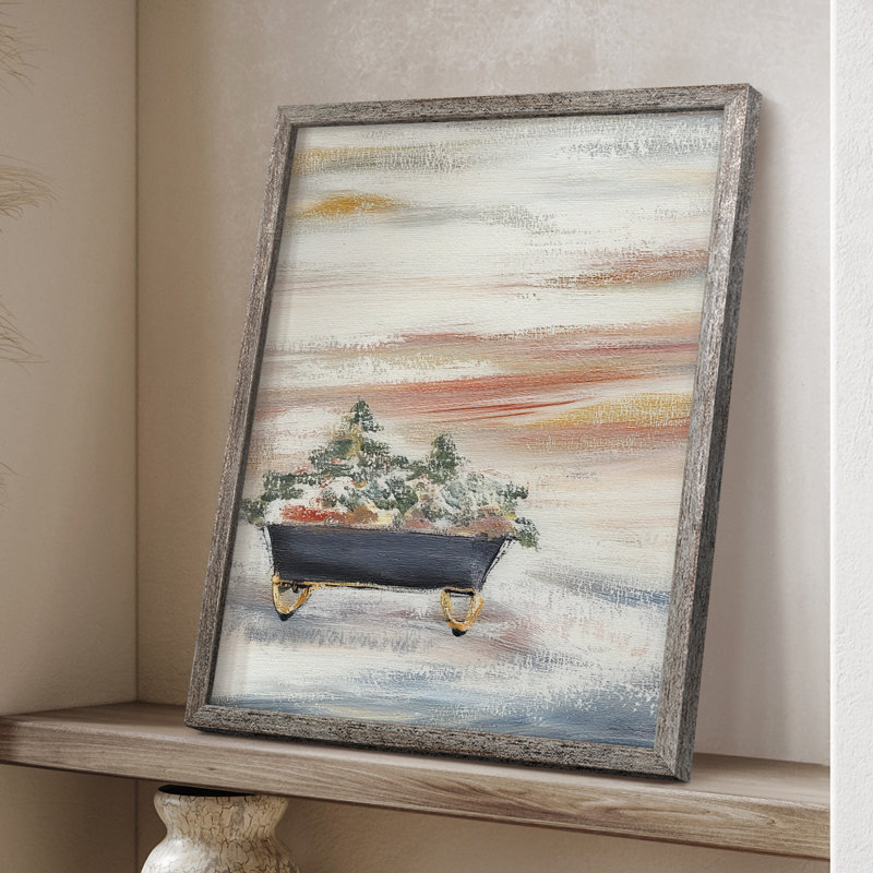 «Christmas Holiday Art CCXLII», reproduction d'art encadrée - bois massif, H 21 po x l 17 po