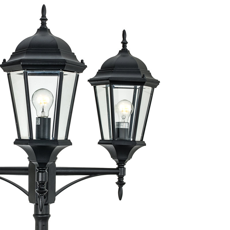 Lampadaire à 3 lumières de 98 po, Noir