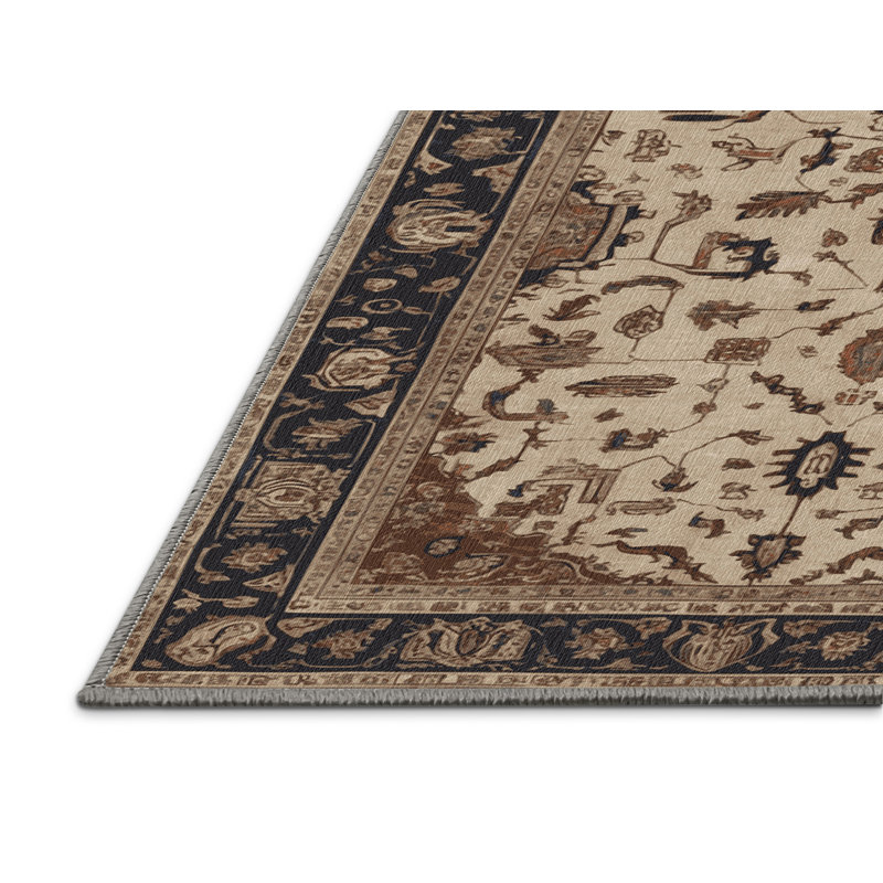 Machine Washable Persian Gray Area Rug, Square 3'
