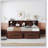Captain Bed With Built-In Storage Shelves Full Size Wooden Captain Bed with Built-in Storage Shelves, 4 Drawers and 2 Cabinets