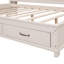 Lit de jour en bois pleine grandeur avec 3 tiroirs de rangement, tablette souple supérieure, tablette et ensemble de prises et ports USB, blanc