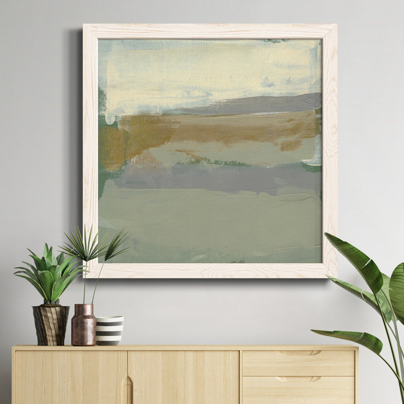 Toile encadrée sauge et or I-Premium - prête à être accrochée, H 27,5 po x l 27,5 po x P 1,5 po, Blanc