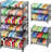2 Pack Adjustable Can Rack Organizer, Stackable Can Storage for Kitchen Pantry Cabinet, 3-Tier Can Holders for Food, Multifunctional Can Dispenser for Snacks Soda