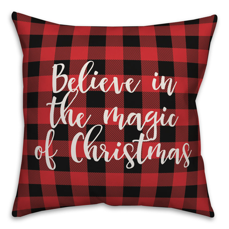  Coussin décoratif à carreaux Believe in the Magic of Christmas in Buffalo, Housse de coussin