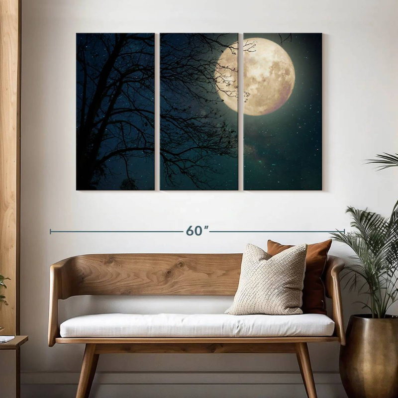 Oberle ciel étoilé pleine lune, H 32 po x l 50 po