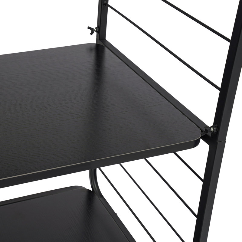 4-Tier Rotating Bookshelf Rectangular Floor Standing 360°Rotating Bookshelf for Bedroom Living Room, Black