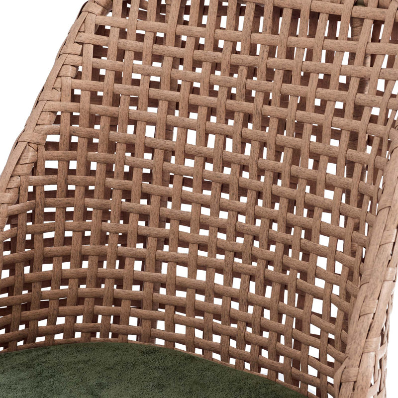 4 tabourets de bar rembourrés en tissu avec dossier plein, Vert
