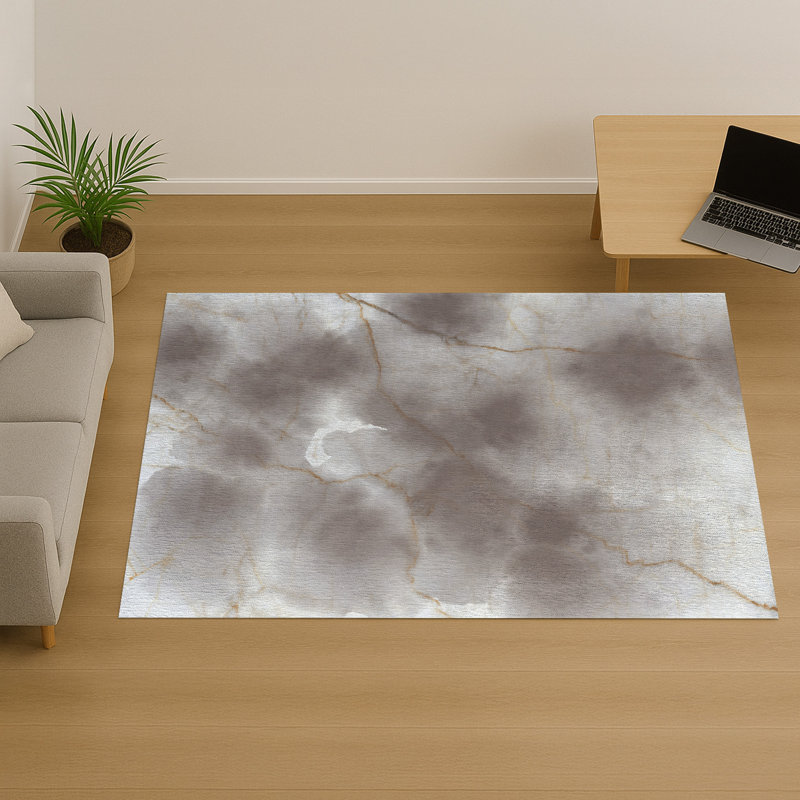 Marble Area Rug, Runner 70 x 140 cm