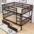 Full Over Full Wood Bunk Bed With Drawers, Guardrails And Ladder-857370652