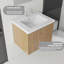 Meuble-lavabo flottant avec lavabo en céramique et portes à fermeture en douceur-133668213