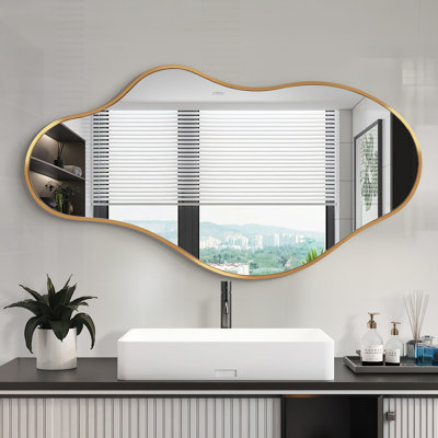 Asymmetrical Metal Framed Wall Mirror