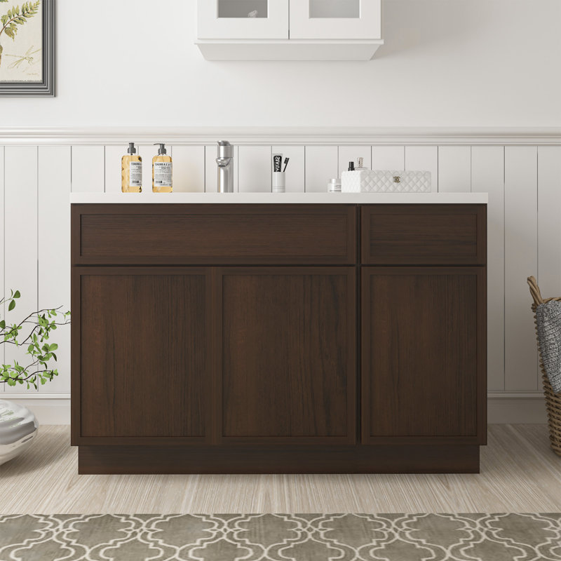 Base de meuble-lavabo simple 45 po seulement, Brun