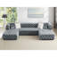 Canapé modulaire en forme de U de 145 po en velours capitonné avec repose-pieds et repose-pieds pour 4 personnes-870073951