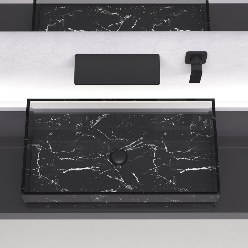 Waterfall Bathroom Sink Faucet In Matte Black, Single For Smooth Water Temperature Controlling, , Brass Built Faucet, Black Appearance, Hassle- Adjusting, Produced