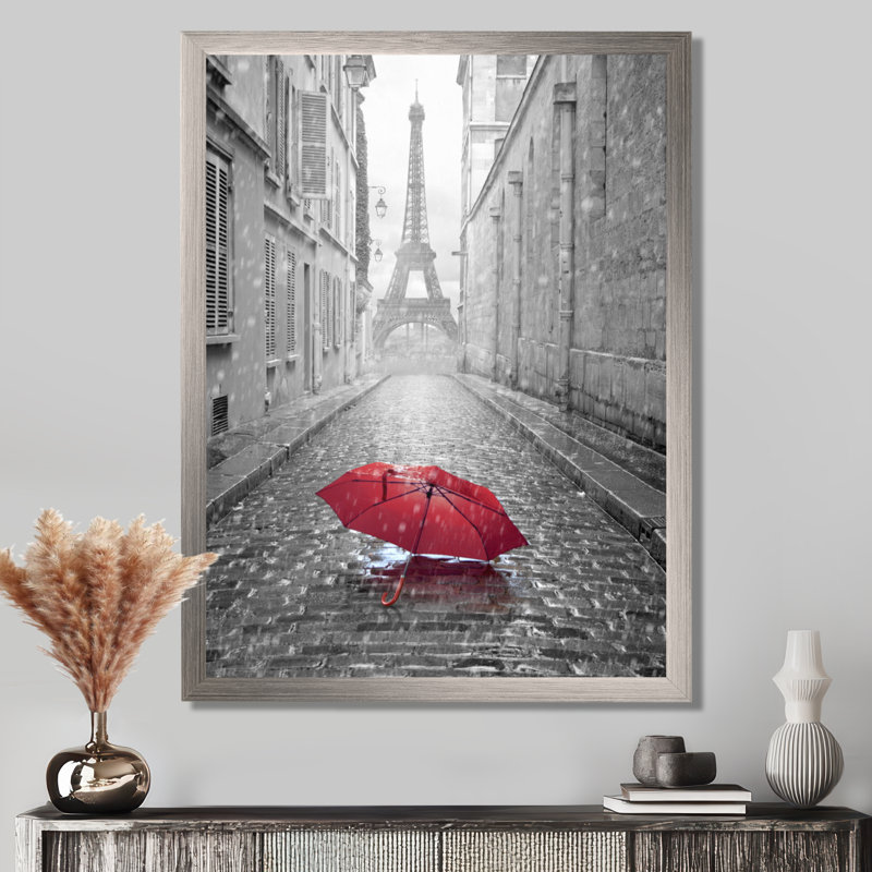 Reproduction de photo - Paysage urbain vue Eiffel Paris, H 44 po x l 34 po, Avec cadre, Argent argent