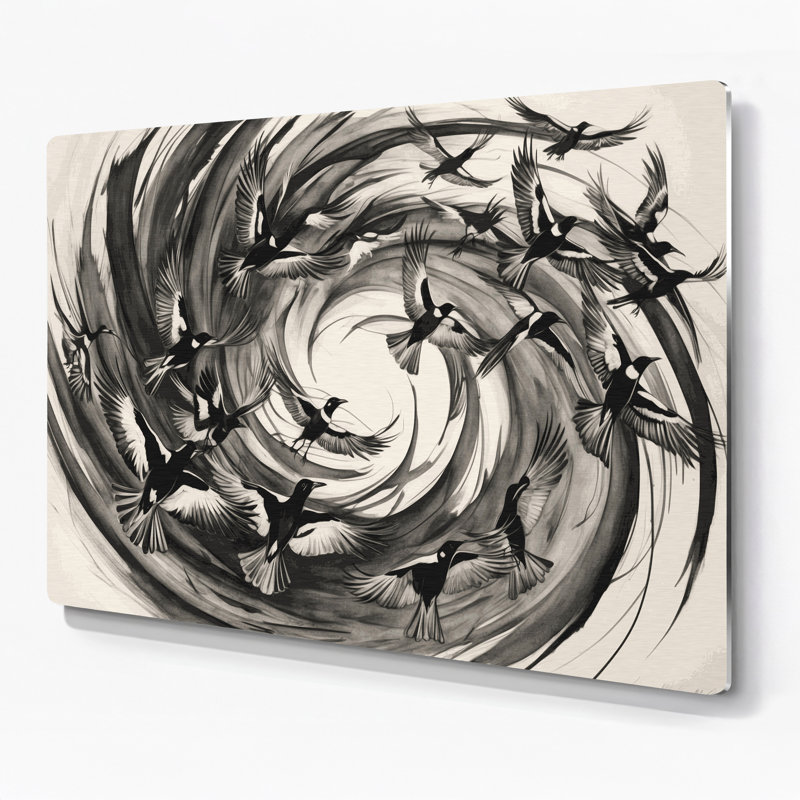 Art mural en métal oiseaux, H 240 po x l 288 po x P 0,05 po