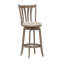 Tabouret de bar pivotant rembourré Asharn, noir-17684208-46321956