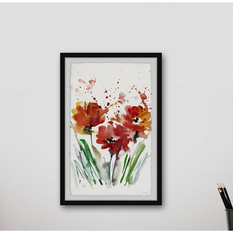 «Flowers Smudge», reproduction encadrée, H 24 po x l 16 po x P 1,5 po