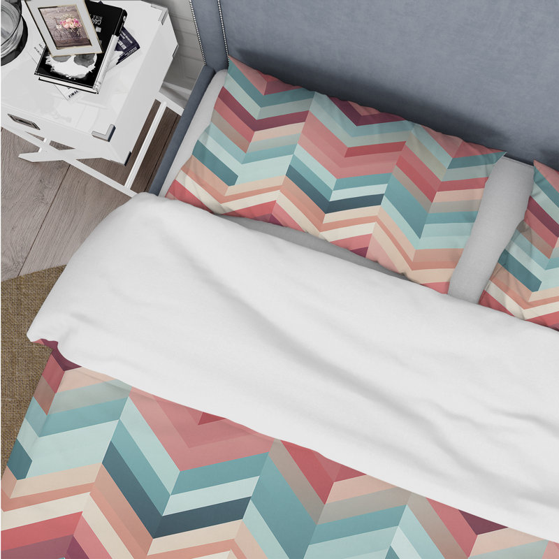 Modern Chic Chevron Pattern I Duvet Cover, King Duvet Cover + 2 King Shams
