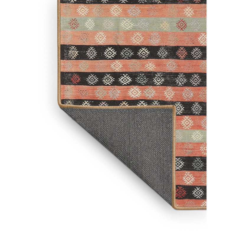 Tapis rose/noir contemporain, Rectangle 7 pi x 10 pi