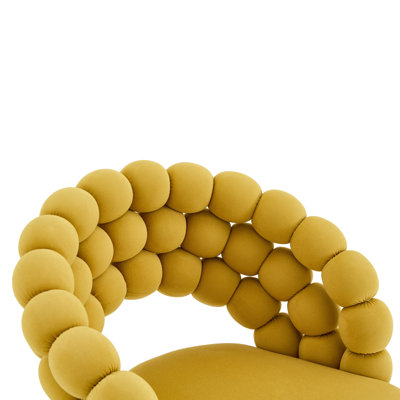 Bubble Back Dining Chairs, Velvet Gold Metal Modern Chairs for Kitchen