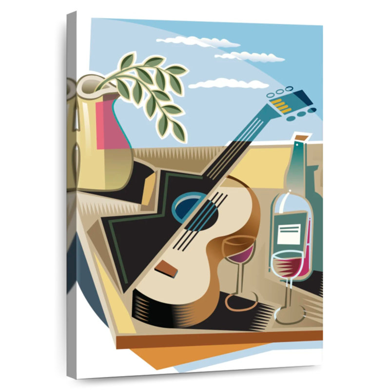 Abarca Guitar And Wine, 51" H x 34" W