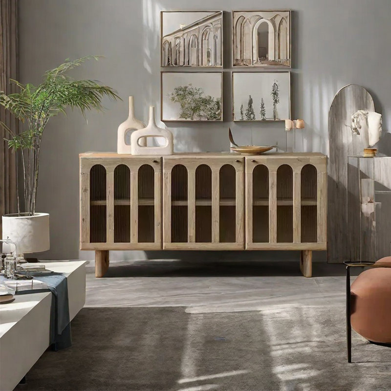 Buffet voûté avec tablettes réglables, Burlywood