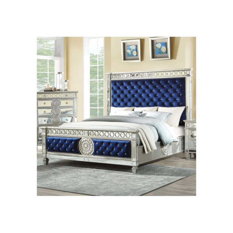 Mcelfresh Upholstered Standard Bed, Queen, Blue