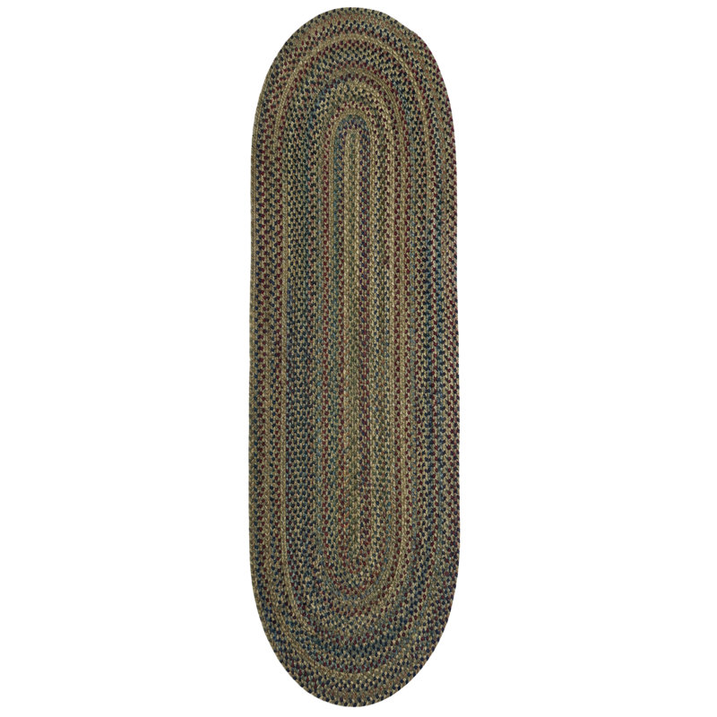 Tapis d'intérieur réversible et multicolore en nylon tressé, polyester et laine Walnut Cove