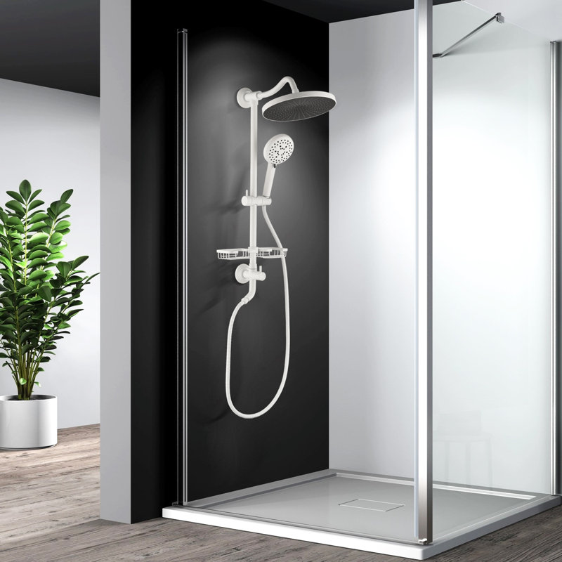Shower System With 10" Rain Showerhead,5-function Hand Shower, Adjustable Slide Bar And Soap Dish, Brushed Gold