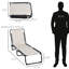 4 chaises réglables - filet respirant, pliable, blanc crème pour l'extérieur, patio, plage, inclinable