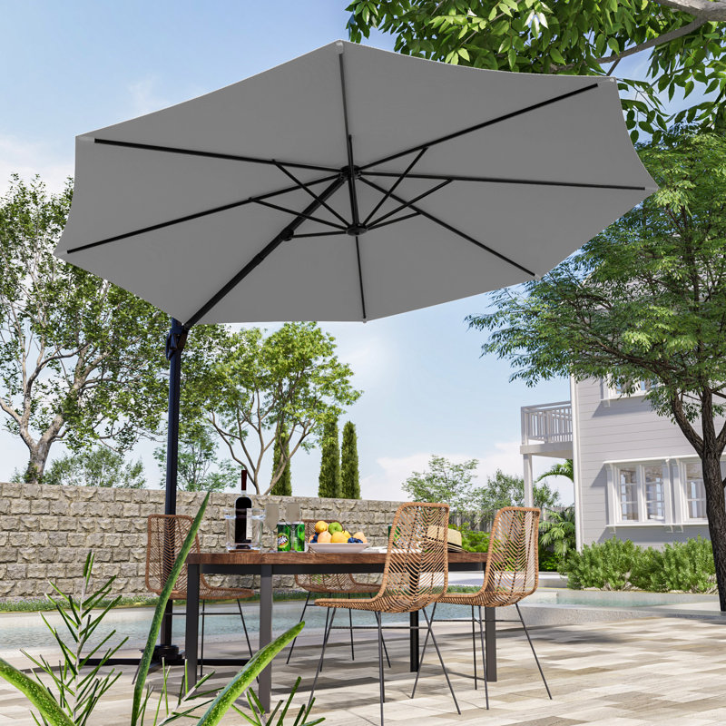 Parasol rond en porte-à-faux 10 pi, Grey