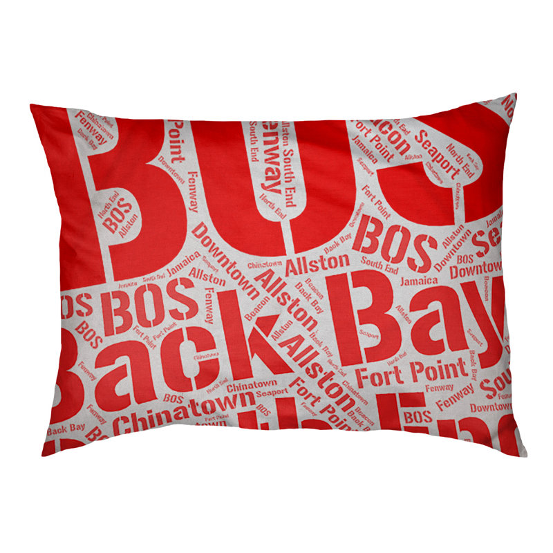 Coussin de chien « districts », Rouge, Grand (l 40 po x P 30 po x H 14 po), Boston