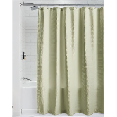 Sage Waffle Weave Shower Curtain, Thick Weighted Fabric, Hotel Quality Heavy Duty, 72X72