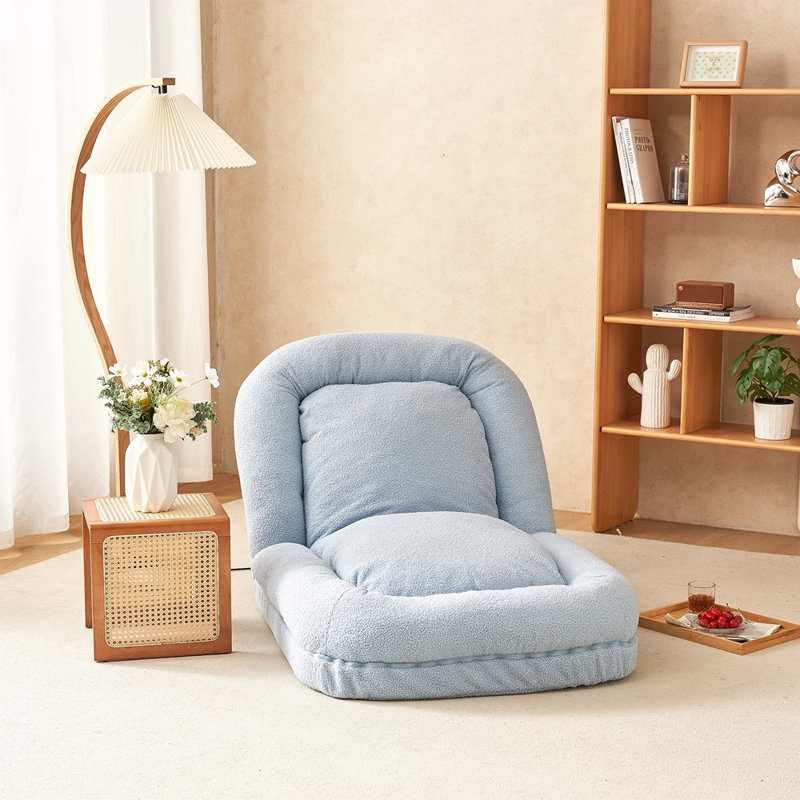 Triple Fold Down Sofa Bed, Pink Blue Fabric