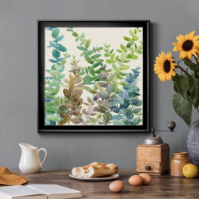 Eucalyptus Grove - Peinture sur toile encadrée, Noir, H 17,5 po x l 17,5 po x P 1,5 po