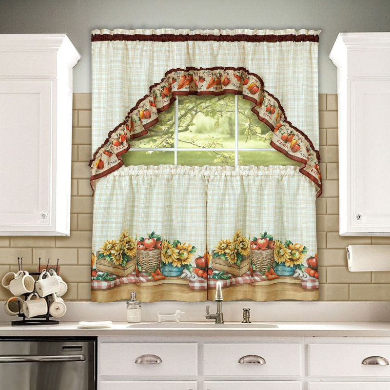 Tejeda Swag Kitchen Curtain, 57" W x 36" L