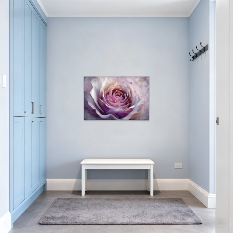 Plantes et fleurs, rose mauve, reproduction d'art, H 20 po x l 30 po
