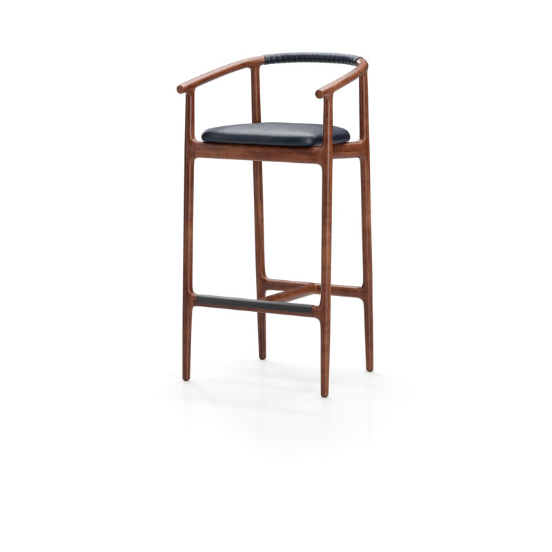 Charlie Bar Chair, Natural Walnut, Crystal Baltic 3814