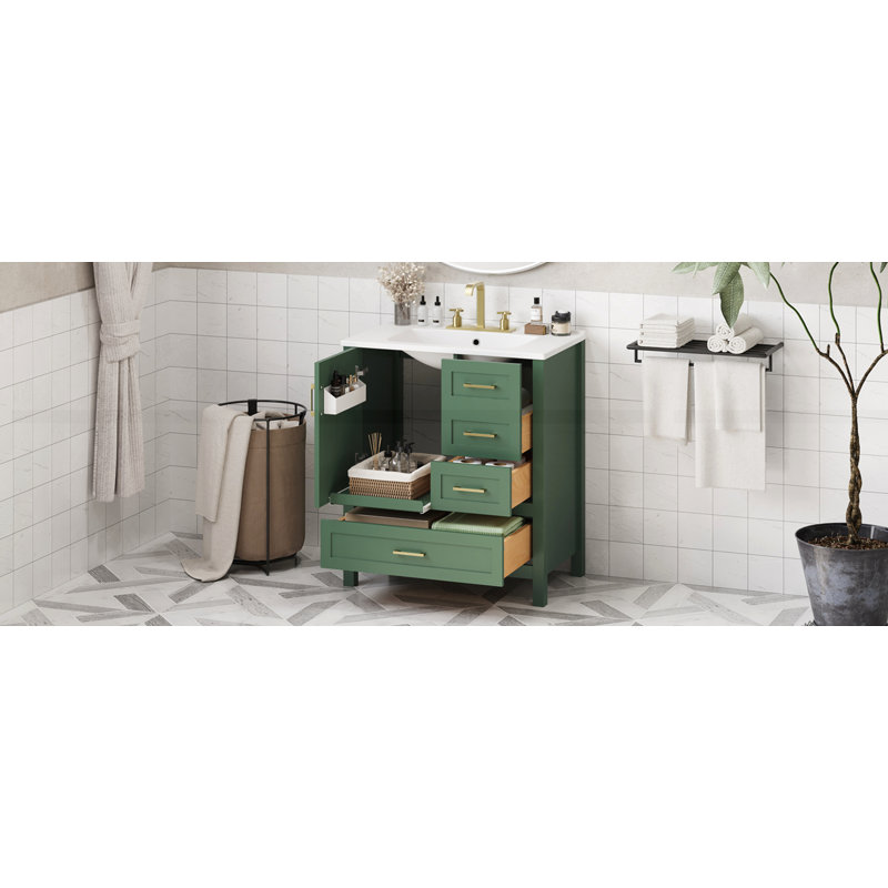 Bathroom Vanity with Sink Combination Set, Green