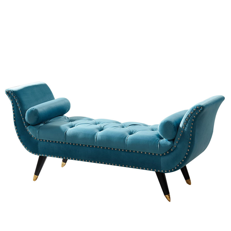 Banc avec accoudoirs en velours Ahmena