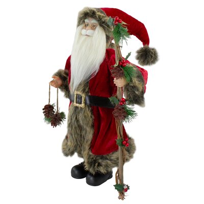 18"" Standing Old World Santa Claus with Walking Stick -  Northlight Seasonal, NORTHLIGHT SA88365